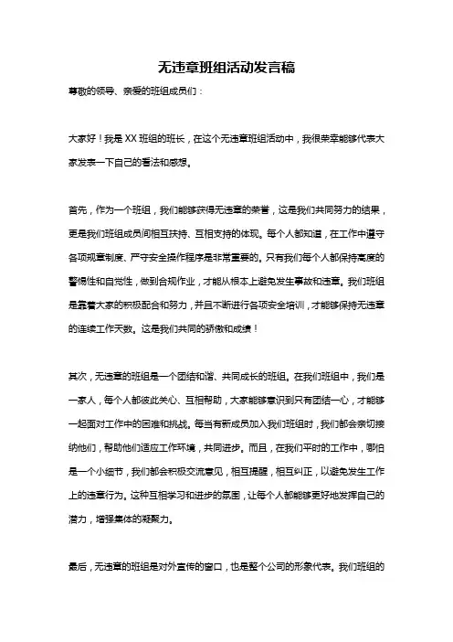 无违章班组活动发言稿