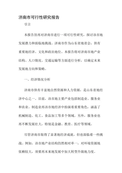 济南市可行性研究报告