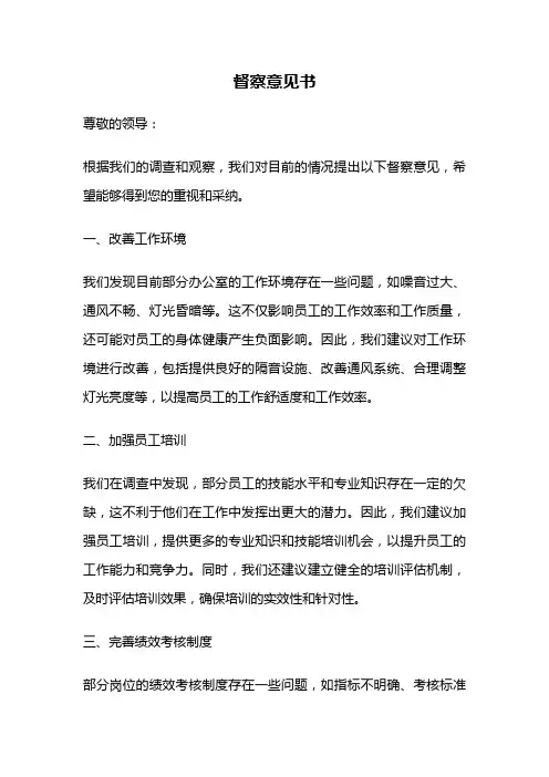 督察意见书