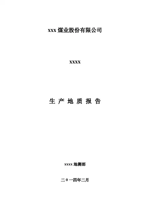 矿井生产地质报告