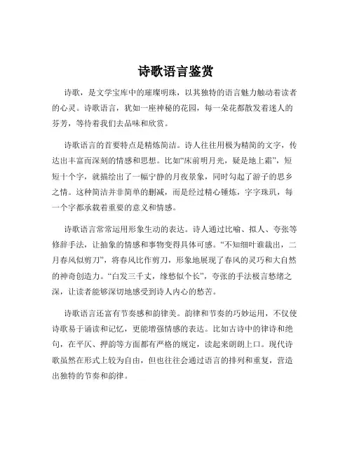 诗歌语言鉴赏