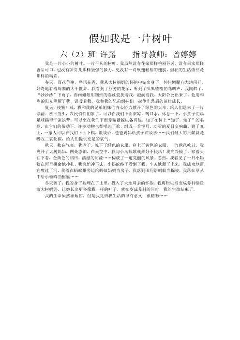 假如我是一片树叶 2