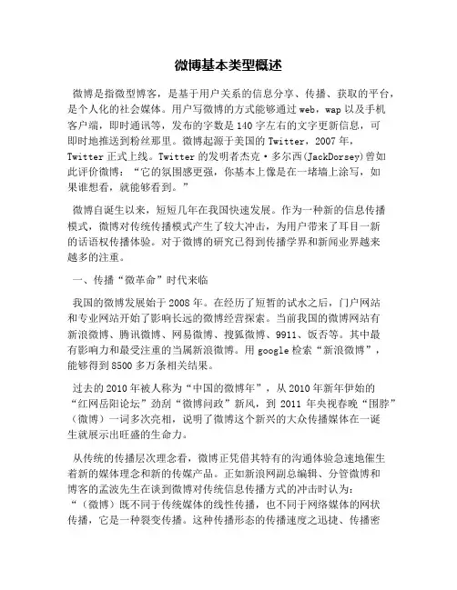 微博基本类型概述