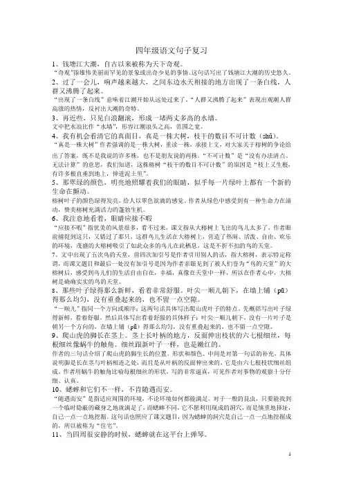 四年级语文句子复习