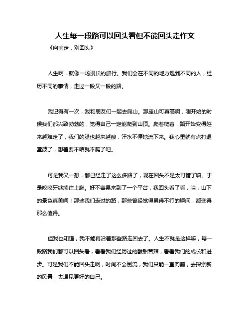 人生每一段路可以回头看但不能回头走作文