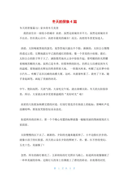 冬天的景象4篇