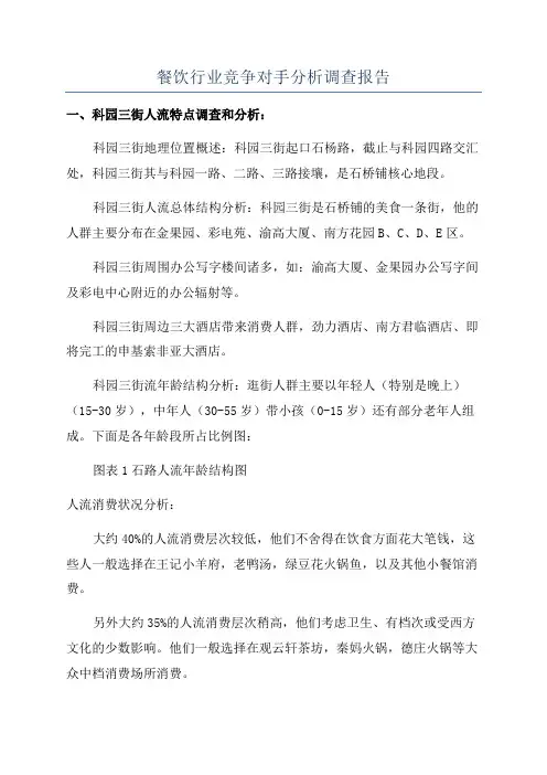 餐饮行业竞争对手分析调查报告