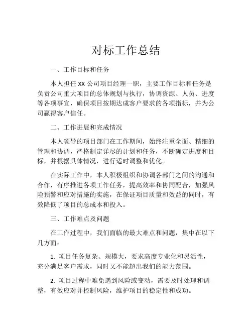 对标工作总结