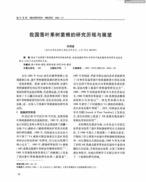 我国落叶果树菌根的研究历程与展望