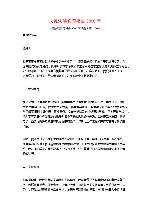 人民法院实习报告3000字3篇