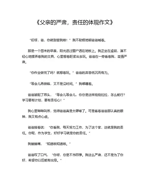 《父亲的严肃,责任的体现作文》
