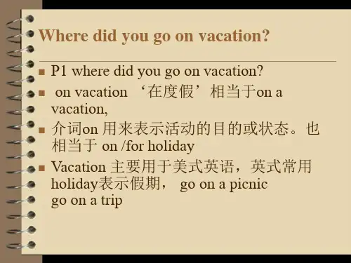 Where did you go on vacation