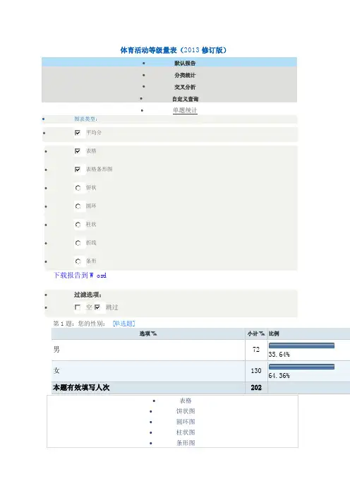 体育活动等级量表