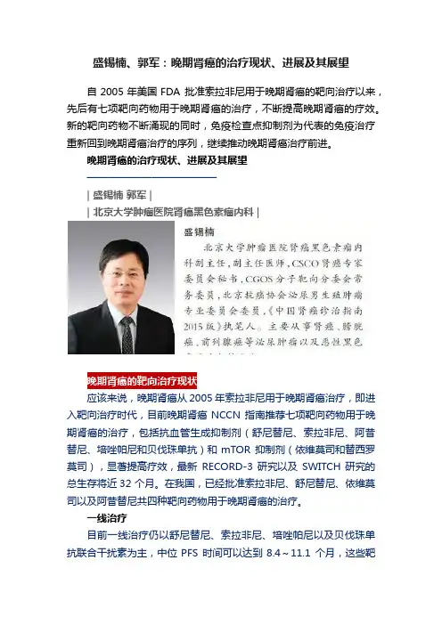 盛锡楠、郭军：晚期肾癌的治疗现状、进展及其展望