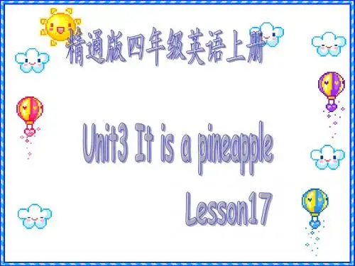 人教版(精通)英语四年级上册Unit 3 It’s a pineapple ppt课件