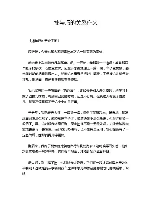 拙与巧的关系作文