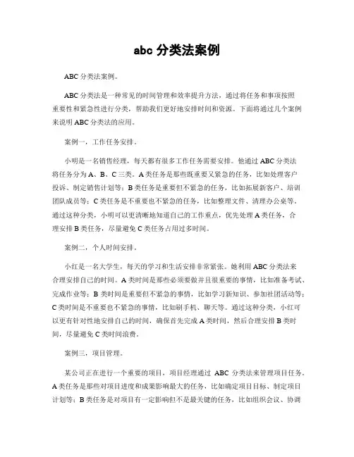 abc分类法案例