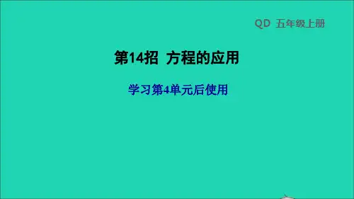 数学上册四走进动物园__简易方程第14招方程的应用课件青岛版六三制