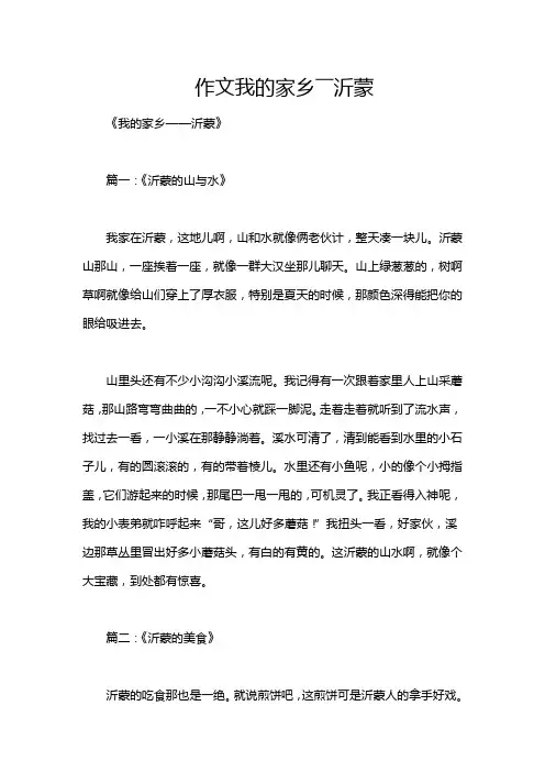 作文我的家乡――沂蒙