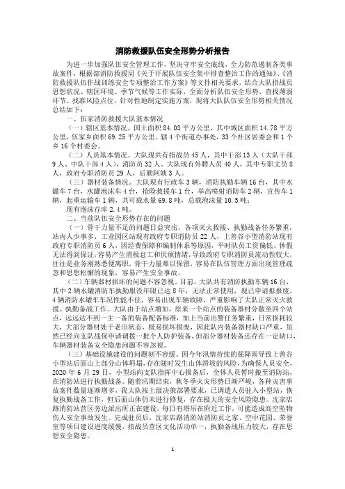 消防救援队伍安全形势分析报告