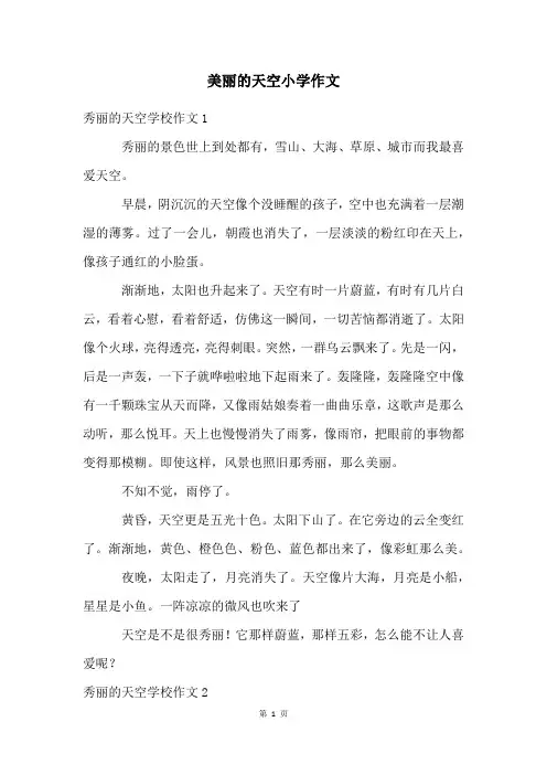 美丽的天空小学作文