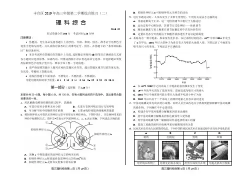 2019丰台二模理综试题物理(带答案)