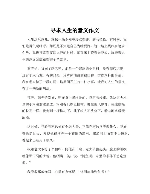 寻求人生的意义作文