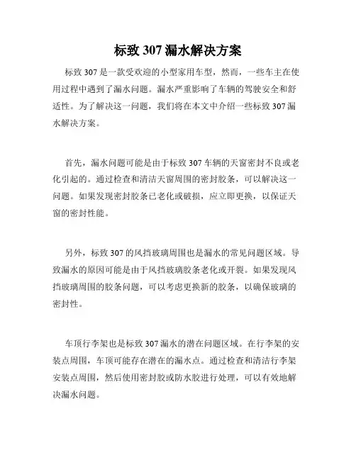 标致307漏水解决方案
