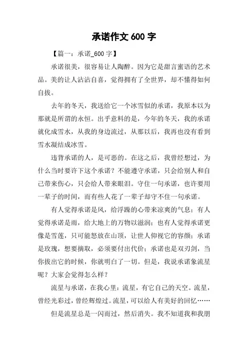 承诺作文600字