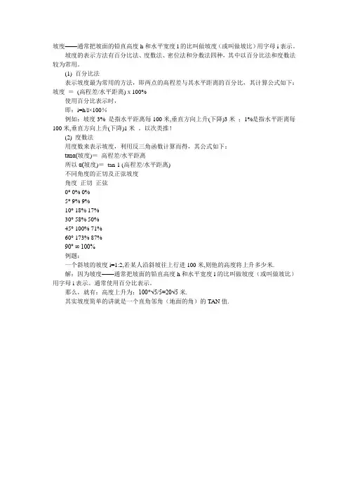 坡度定义