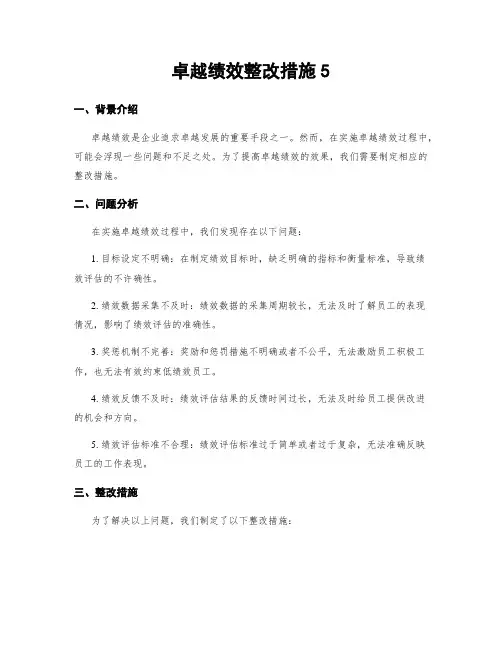 卓越绩效整改措施5