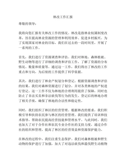 林改工作汇报