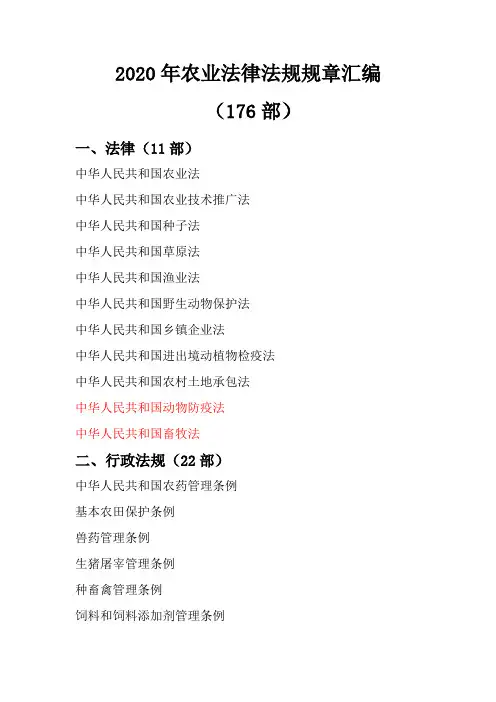 农业法律法规规章汇编