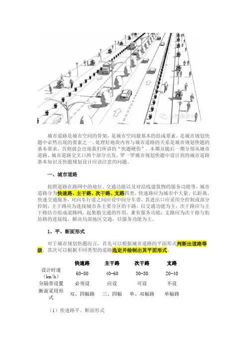城市规划快题中的道路交通知识——城市道路(一)(知其然还应知其所以然)