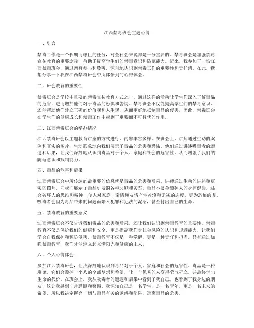 江西禁毒班会主题心得