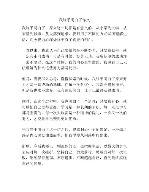 我终于明白了作文