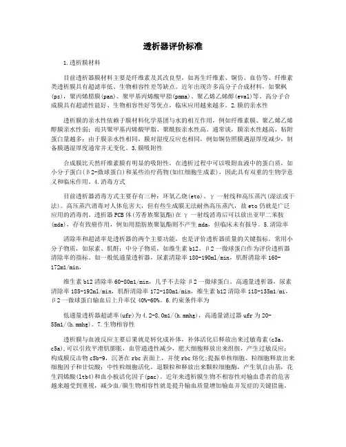 透析器评价标准