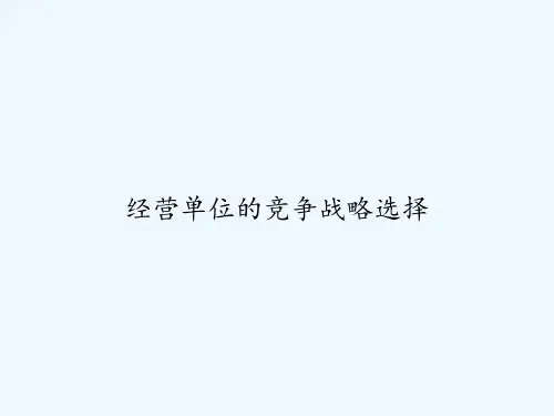 经营单位的竞争战略选择 PPT