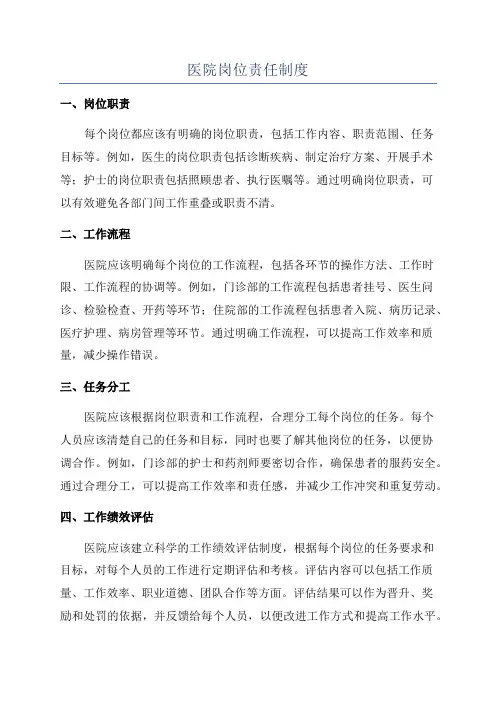 医院岗位责任制度