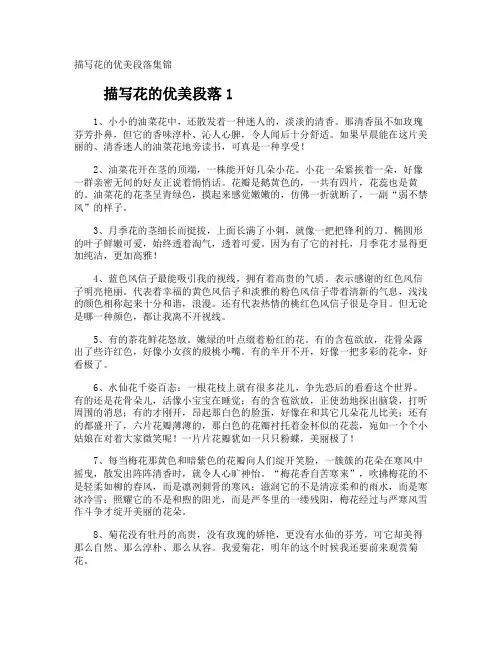 描写花的优美段落