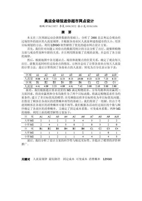 奥运迷你超市网点