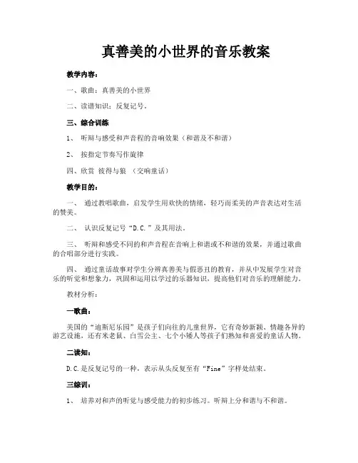 真善美的小世界的音乐教案