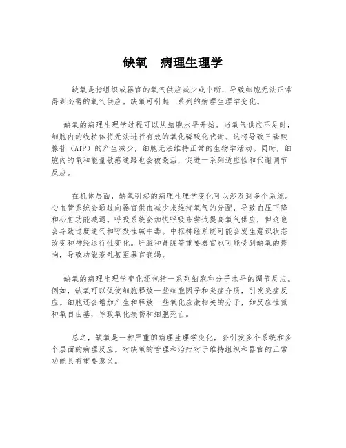 缺氧 病理生理学