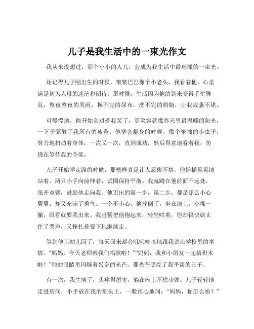 儿子是我生活中的一束光作文