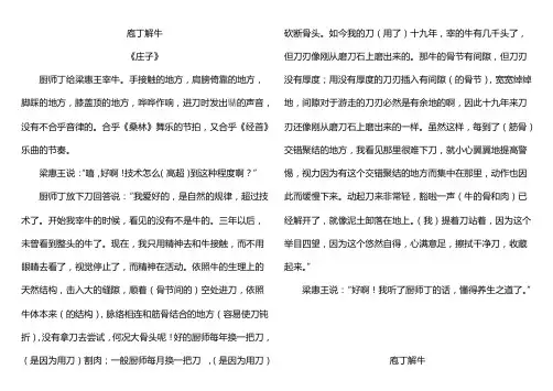 庖丁解牛译文