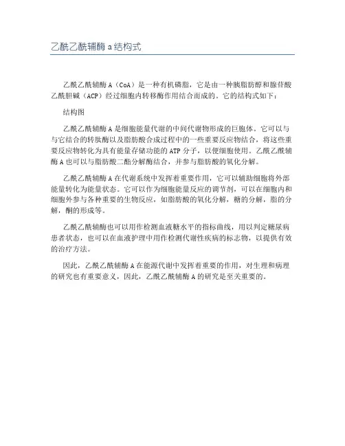 乙酰乙酰辅酶a结构式