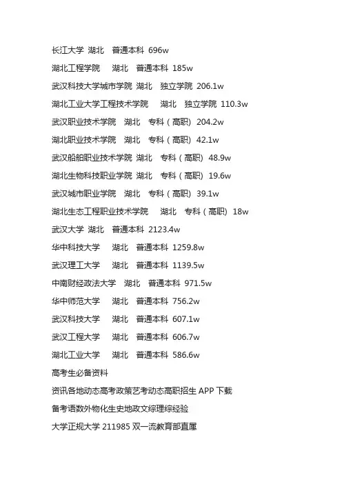 6湖北省大学排名