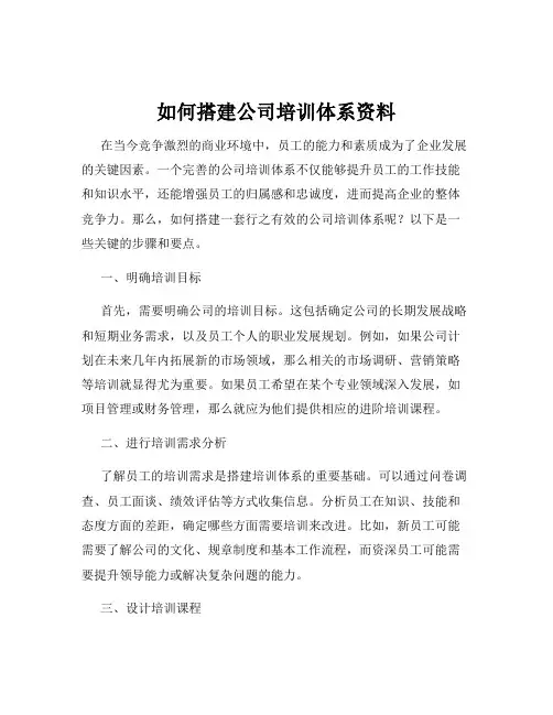 如何搭建公司培训体系资料