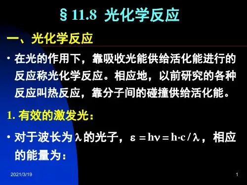 物理化学：11.8 光化学反应