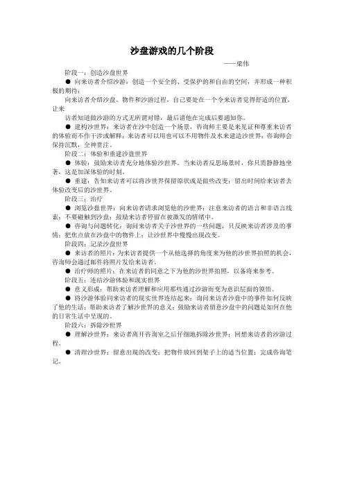 沙盘游戏的几个阶段